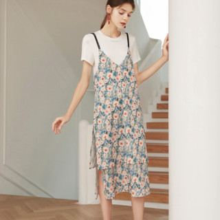 xiangying 香影 女士吊带连衣裙两件套 T813090 粉红 S