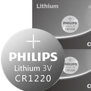 PHILIPS 飞利浦 CR1220 纽扣电池 3.0V 38mAh 2粒装