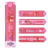 Disney 迪士尼 E0023S 折叠直尺 30cm 粉色 6把装