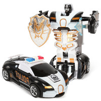 PINWHEEL 大风车 变型金刚玩具汽车人一键变形机器人模型撞击警车男孩玩具宝宝赛车警车回力车