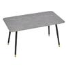 卡伊莲 JI1R-A+LS073S4-A 轻奢岩板餐桌+餐椅*4 灰色+黑色 1.4m