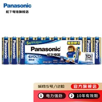 松下（Panasonic）5号五号碱性电池数码相机鼠标智能门锁电池 进口12节装