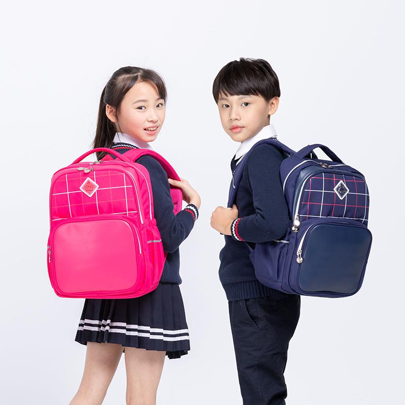 网易严选 儿童轻便休闲双肩包书包  大号（7-12岁）有侧袋  藏青+亮红