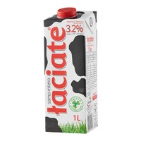 有券的上：Laciate 高温灭菌全脂牛奶 1L*12盒