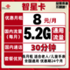 中国联通 宝卡王卡5G套餐低月租 8包每月8.2G全国通用流量+30分钟