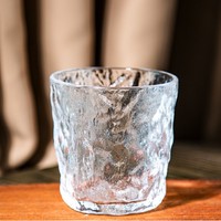 前力 冰川纹玻璃杯 330ml 透明矮款