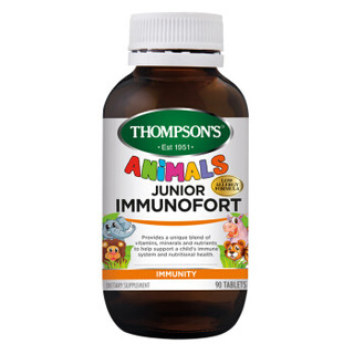 新西兰进口 汤普森(Thompson's) 儿童复合维生素咀嚼片 综合免疫片 90片 补充维生素钙铁锌(2-12岁适用)