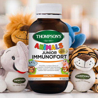新西兰进口 汤普森(Thompson's) 儿童复合维生素咀嚼片 综合免疫片 90片 补充维生素钙铁锌(2-12岁适用)