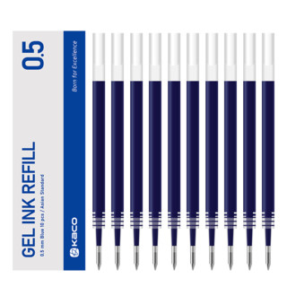 KACO 文采 签字笔替芯 蓝色 0.5mm 10支装
