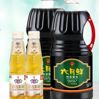 Shinho 欣和 酱油米醋组合装 3.98L（六月鲜 特级酱油1.8L*2瓶+味达美 清香米醋190ml*2瓶）