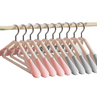 百易特 宽肩防滑衣架 无痕加宽款 30只 马卡龙粉色+灰色