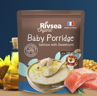 Rivsea 禾泱泱 宝宝粥 法版 三文鱼甜玉米味 120g
