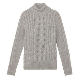 MUJI 無印良品 女士高领羊毛衫 W7AA874 浅灰色 M