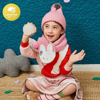 柠檬宝宝 女宝宝帽子围巾两件套加手套三件儿童男童女童秋季冬款毛线护耳婴儿套潮LK29011
