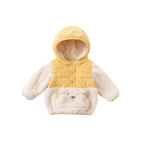 DAVE&BELLA 戴维贝拉 DBZ15712 男童连帽加绒外套 黄色 100cm