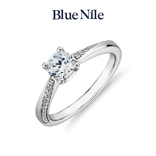 Blue Nile 密钉涡状钻石订婚求婚戒指女 14k白金 30分钻戒GIA证书