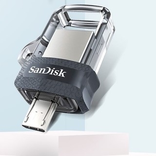 SanDisk 闪迪 USB 3.0 U盘 灰色 16GB Micro-B/USB-A SDDD3-016G-Z46