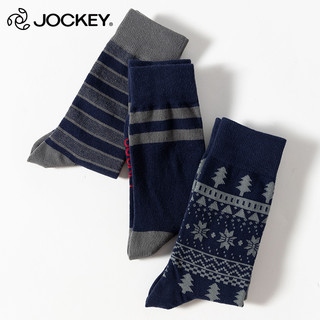 Jockey男士袜子三双装中筒袜秋季运动吸汗透气长袜2021新款