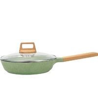 炊趣厨具 煎锅(24cm、不粘、有涂层、铝合金、牛油果绿)