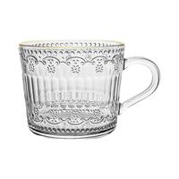 LOVWISH 乐唯诗 浮雕玻璃杯 430ml 金边