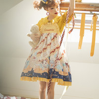 Mewroco猫芮可 Lolita洛丽塔 仓鼠屁屁 女士连衣裙 黄色