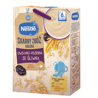 Nestlé 雀巢 瑞士进口雀巢婴儿水果牛奶高铁大米粉米糊 宝宝营养辅食 小麦燕麦西梅米粉 6个月250g