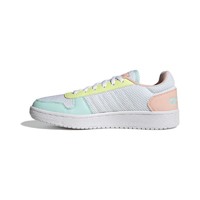 adidas NEO Hoops 2.0 女子休闲运动鞋 GY7528 白/粉/蓝/黄 38