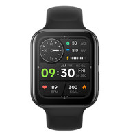 OPPO Watch 2 蓝牙版 智能手表 42mm 黑色铝合金表壳 铂黑硅胶表带（血氧、心率、计步）