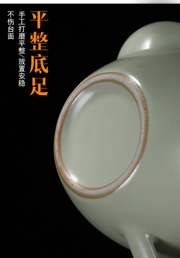 汝窑美人茶壶 14.7x9.8cm 容量220ml 开片可养