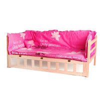 easa 伊萨 宠物实木床+5件套 普通款 XL 粉色枫叶