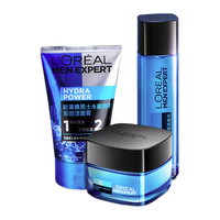 L'OREAL PARIS 巴黎欧莱雅 水能保湿系列男士护肤套装 (双效洁面膏100ml+强润霜50ml+增强爽肤水130ml)