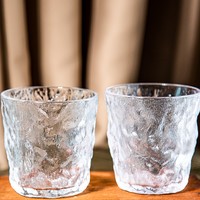 前力 冰川纹玻璃杯 2只装 330ml
