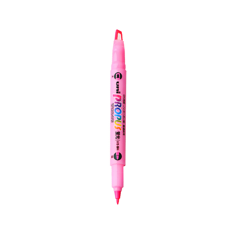 uni 三菱铅笔 PUS-102T 双头荧光笔 粉红色 单支装