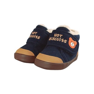 HOT BISCUITS MIKIHOUSE 73-9304-611 婴幼儿加绒学步鞋 藏蓝色 内长13cm
