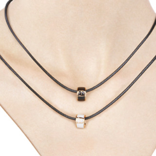 I Do BOOM瓷系列 时尚18K玫瑰金陶瓷钻石项链 42cm 白色