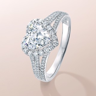 Darry Ring MY HEART系列 A16016 1女士心形8K白金钻石戒指