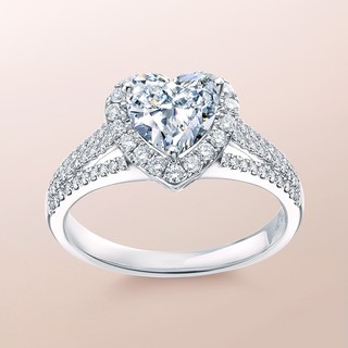 Darry Ring MY HEART系列 A16016 1女士心形8K白金钻石戒指
