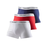 卡尔文·克莱 Calvin Klein 男士平角内裤套装 U2664G-I03 3条装(红色+白色+蓝色) M