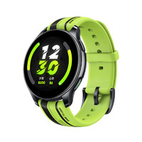 realme 真我 T1 智能手表 43.5mm 黑色不锈钢表壳 薄荷绿硅胶表带（GPS、北斗、血氧、心率）