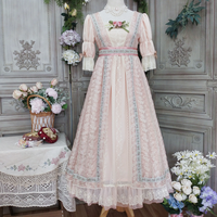 圆点点小姐 Lolita洛丽塔 甜系 莎莉花园2.0 女士OP有袖连衣裙 樱花粉 S