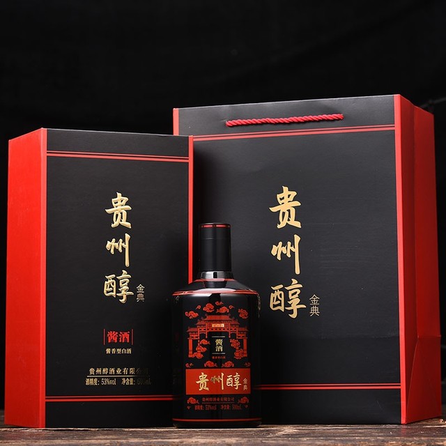 贵州醇金典53%vol 酱香型白酒500ml*4瓶整箱装【报价价格评测怎么