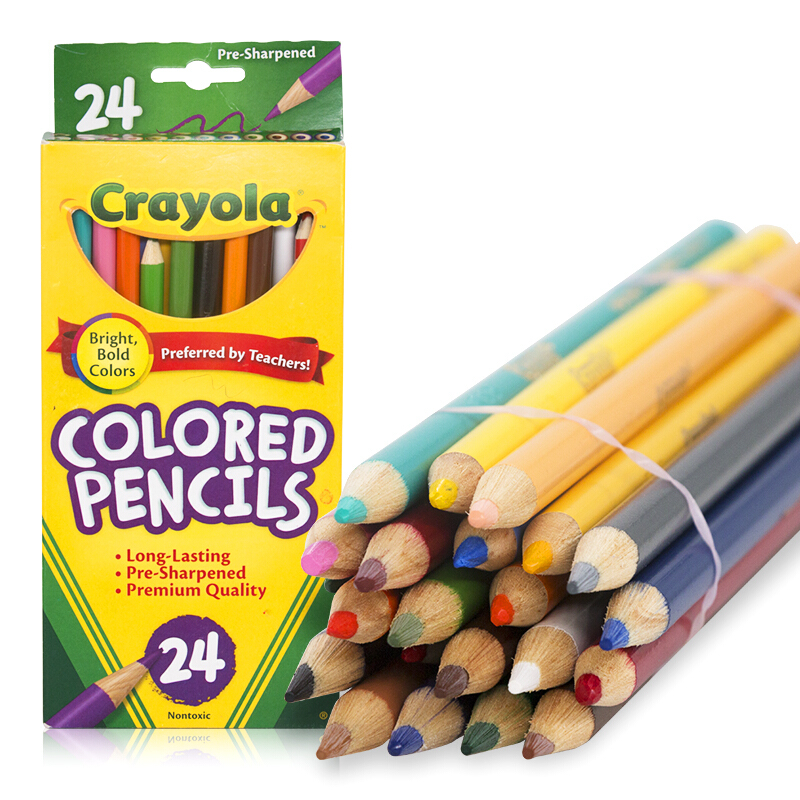Crayola 绘儿乐 68-4024 24色礼物彩色铅笔 长款