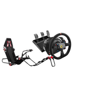 THRUSTMASTER 图马思特 T300 法拉利 游戏方向盘+F-GT LITE 支架 黑色