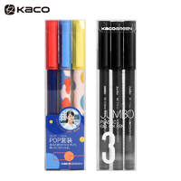 KACO 文采 K6 POP 套装(红蓝黑)+透明黑 珍宝4倍书写大容量中性笔 0.5mm