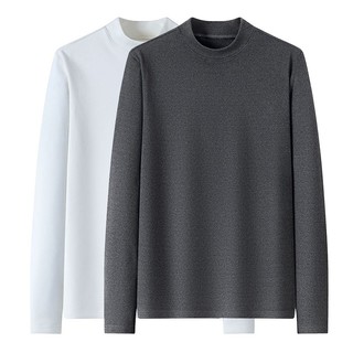VANCL 凡客诚品 男士半高领长袖T恤套装 2021928 2件装(白色+灰色) XL