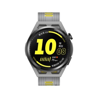 华为 HUAWEI WATCH GT Runner 黎明之晖 智能手表 46mm 灰色高强复合纤维表壳 荧光黄硅胶表带 (GPS、血氧、心率）