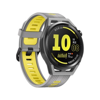 华为 HUAWEI WATCH GT Runner 黎明之晖 智能手表 46mm 灰色高强复合纤维表壳 荧光黄硅胶表带 (GPS、血氧、心率）