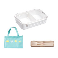 ASVEL 阿司倍鹭 方形保鲜盒套装 630ml 白色