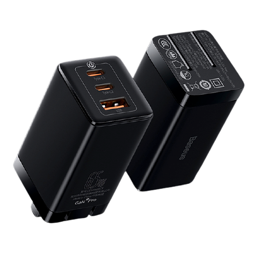 baseus 倍思 ccgan65c3 氮化镓充电器 usb-a/双type-c 65w 小白系列