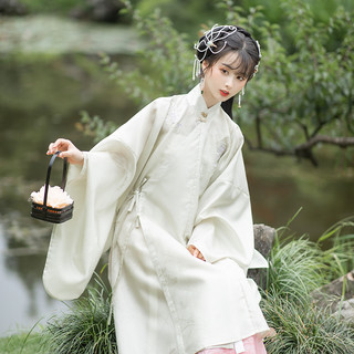 CHIXIA 池夏 明制汉服 博物馆:藤箩月 女士立领斜襟大袖衫 S1897 绿色 S